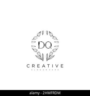 DQ Anfangsbuchstabe Blume Logo Vorlage Vektor Premium-Vektor Stock Vektor