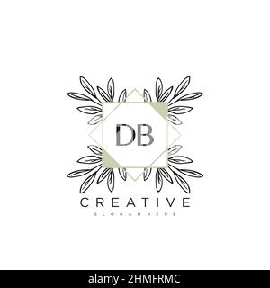 DB Anfangsbuchstabe Blume Logo Vorlage Vektor Premium-Vektor Stock Vektor