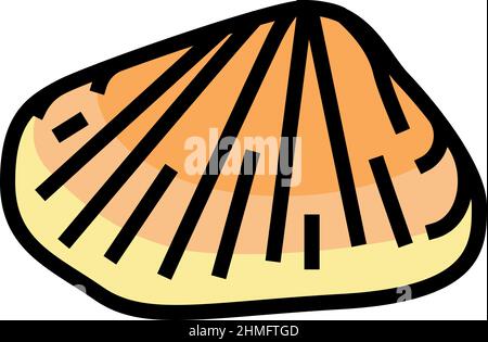 Donax Clam Farbe Symbol Vektor Illustration Stock Vektor