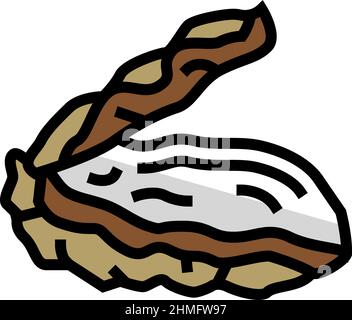 oyster geöffnet Schale Farbe Symbol Vektor-Illustration Stock Vektor