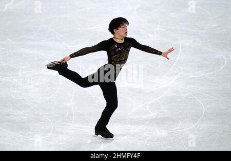 Der japanische Yuma Kagiyama während des Men Single Skating - Free Skating am sechsten Tag der Olympischen Winterspiele 2022 in Peking im Capital Indoor Stadium in China. Bilddatum: Donnerstag, 10. Februar 2022. Stockfoto