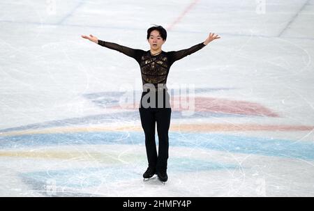 Der japanische Yuma Kagiyama während des Men Single Skating - Free Skating am sechsten Tag der Olympischen Winterspiele 2022 in Peking im Capital Indoor Stadium in China. Bilddatum: Donnerstag, 10. Februar 2022. Stockfoto