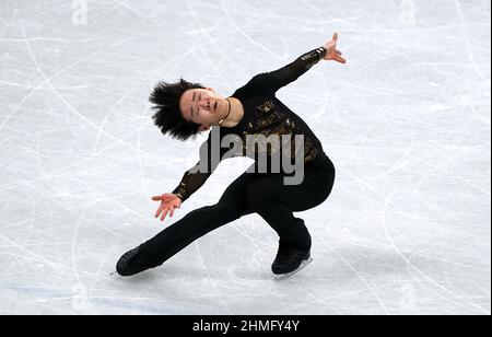 Der japanische Yuma Kagiyama während des Men Single Skating - Free Skating am sechsten Tag der Olympischen Winterspiele 2022 in Peking im Capital Indoor Stadium in China. Bilddatum: Donnerstag, 10. Februar 2022. Stockfoto