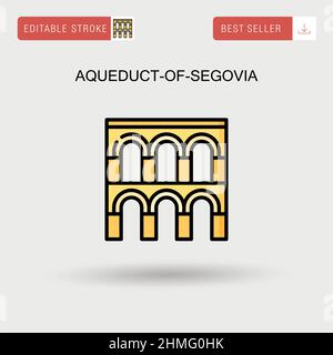 Aquädukt-von-segovia einfaches Vektorsymbol. Stock Vektor