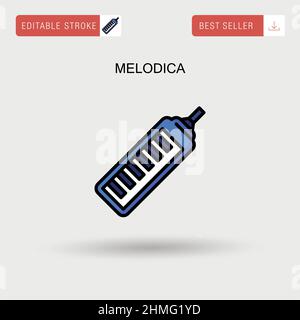 Einfaches Vektor-Symbol für Melodica. Stock Vektor