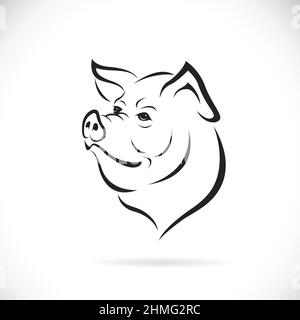 Vektor von Schwein Kopf Design auf weißem Hintergrund. Leicht editierbare Vektorgrafik mit Ebenen. Nutztiere. Stock Vektor
