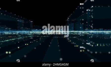 Futuristische Smart Digital City. Smart City Und Technology Business Concept Stockfoto