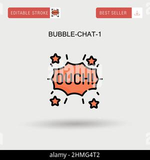 Bubble-Chat-1 einfaches Vektorsymbol. Stock Vektor