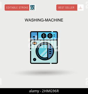 Einfaches Vektorsymbol für Waschmaschinen. Stock Vektor