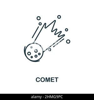 Kometensymbol. Linienelement aus der Raumsammlung. Lineares Comet-Icon-Zeichen für Webdesign, Infografiken und mehr. Stock Vektor