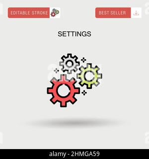 Einstellungen einfaches Vektorsymbol. Stock Vektor