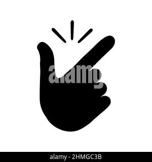 Schnappt Finger wie ein einfaches Symbol in flacher Form. Gestisches Symbol auf Weiß isoliert. Weibliche oder männliche machen sich die Finger zu bewegen. Einfaches abstraktes Symbol in Schwarz. Vec Stock Vektor