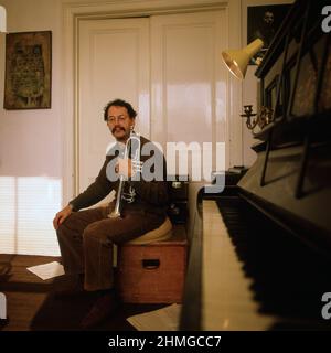 Ian Carr Jazz-Trompeter zu Hause in London 1985 Stockfoto