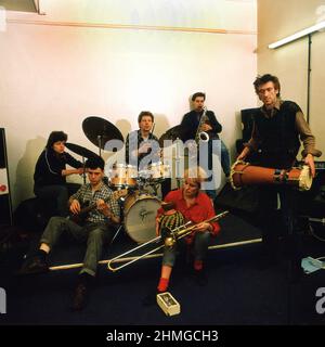 Annie Whitehead Jazz Trombone mit ihrer Band in London 1985 Stockfoto