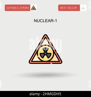 Nuclear-1 einfaches Vektorsymbol. Stock Vektor