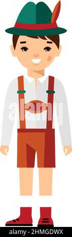 Deutsche Frau und Mann in Nationalkostümen. Stock Vektor