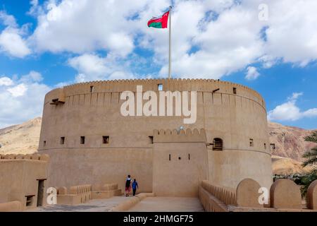 Nizwa, Oman - Oct 5 2014: Nizwa Fort befindet sich im Oman und wurde im Jahr 1650s erbaut Stockfoto