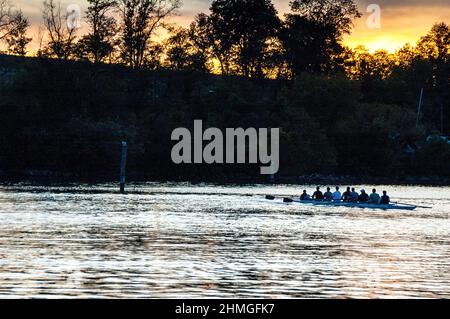 Baltimore Rowing Club am Patapsco River in Baltimore City, Maryland. Stockfoto