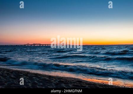 Eastern Shore of the Chesapeake Bay vom Terrapin Nature Park in Maryland. Stockfoto