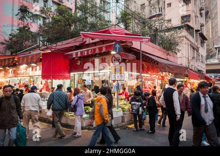 Bowrington Road Market in Wan Chai, Hong Kong Island Stockfoto