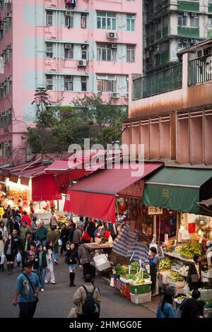 Bowrington Road Market in Wan Chai, Hong Kong Island Stockfoto