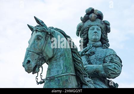 Statue von Louis XIV, Versailles, Frankreich Stockfoto