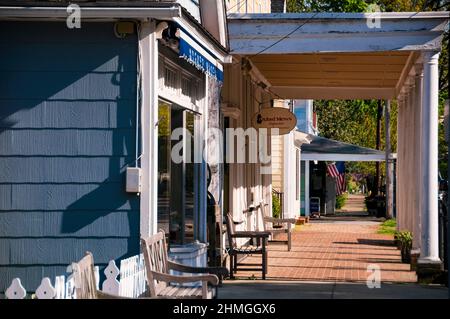 Die Oxford Mews in Oxford, Maryland, eine Wassermannstadt an der Ostküste der Chesapeake Bay. Stockfoto