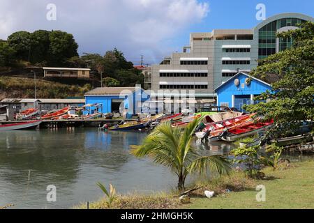 Fischerhafen, Trou Garnier Bay, Castries, Saint Lucia, Windward Islands, Kleinere Antillen, Westindien, Karibisches Meer Stockfoto