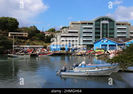 Fischerhafen, Trou Garnier Bay, Castries, Saint Lucia, Windward Islands, Kleinere Antillen, Westindien, Karibisches Meer Stockfoto