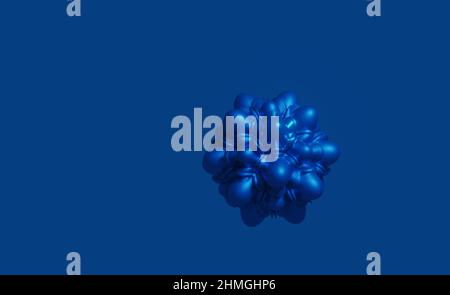 Abstrakter blauer Hintergrund mit geometrischer Form des Moleküls Stockfoto