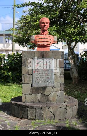 Jean Baptiste Bideau Büste, Bideau Park, Laborie Street, Castries, St. Lucia, Windward-Inseln, Kleine Antillen, Westindien, Karibisches Meer Stockfoto