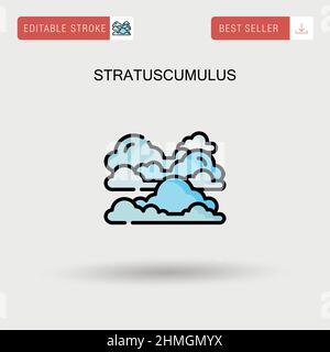 Einfaches Vektor-Symbol für Stratuscumulus. Stock Vektor