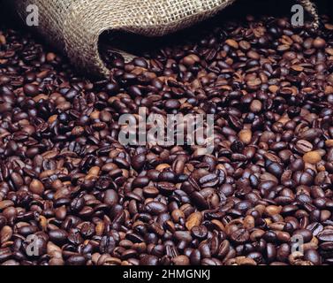 Stillleben. Essen. Kaffeebohnen. Stockfoto