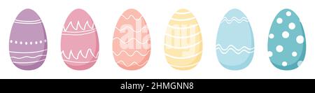 Frohe Ostern Set von Ostereiern Stock Vektor