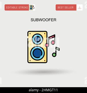 Einfaches Vektorsymbol für Subwoofer. Stock Vektor