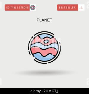 Einfaches Vektorsymbol „Planet“. Stock Vektor