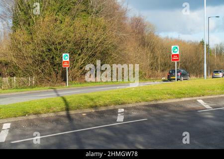 Greater Manchester Clean Air Zone Schilder, Chadderton, Oldham, Greater Manchester, UK. Stockfoto