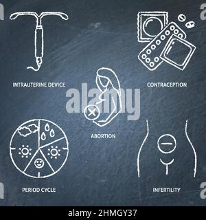 Symbol für Unfruchtbarkeit, Schwangerschaftsabbruch und Fehlgeburt. Vektorgrafik. Stock Vektor