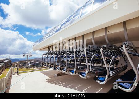 Mt Buller Ski Lift in Australien Stockfoto