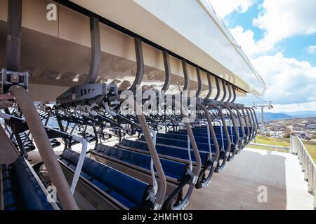 Mt Buller Ski Lift in Australien Stockfoto