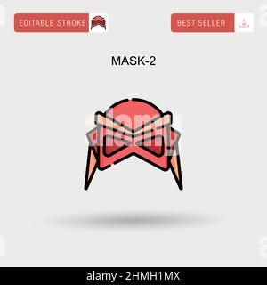 Mask-2 einfaches Vektorsymbol. Stock Vektor