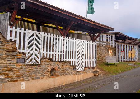 Römische Weinpresse, Piesport, Moseltal, Rheinland-Pfalz, Deutschland Stockfoto