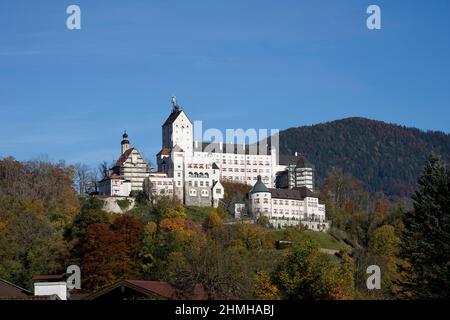Deutschland, Bayern, Oberbayern, Chiemgau, Aschau, Burg Hohenaschau Stockfoto