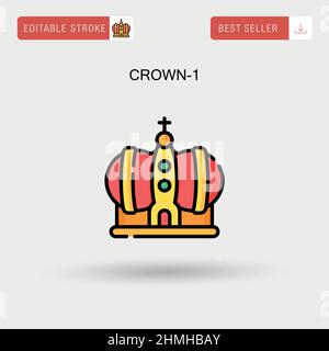 Crown-1 einfaches Vektorsymbol. Stock Vektor