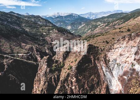 Gorges de Daluis passieren Straße Stockfoto