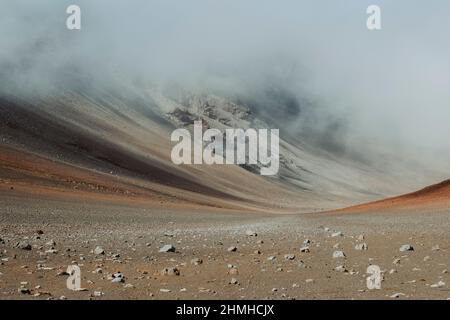 HaleakalÄ, East Maui Vulkan, Schildvulkan, Gipfel, Nebel, Maui, Hawaii, USA Stockfoto