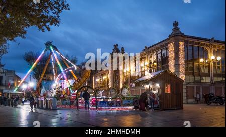 Les Halles in Narbonne, erbaut 1898-1901, Architekt André Gabelle. Stockfoto