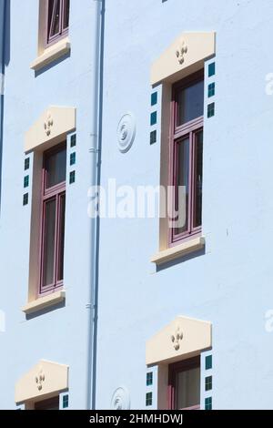 Fenster, altes Wohnhaus, Bremerhaven-Lehe, Bremerhaven, Bremen, Deutschland, Europa Stockfoto