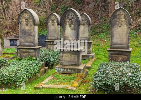 Grabsteine, Jüdischer Friedhof, Goslar, Harz, Niedersachsen, Deutschland, Europa Stockfoto