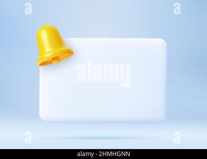 Benachrichtigung 3D-Symbol. Stock Vektor